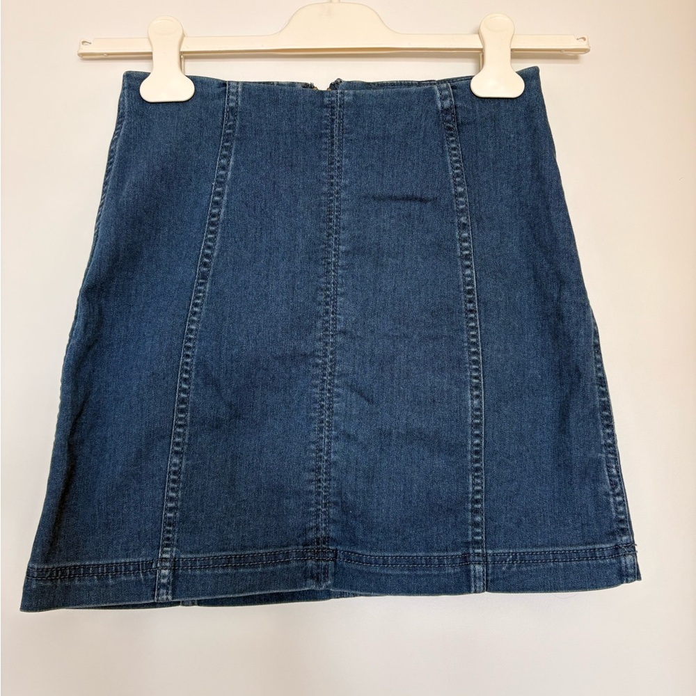 Free People Dark Blue Denim Mini Skirt